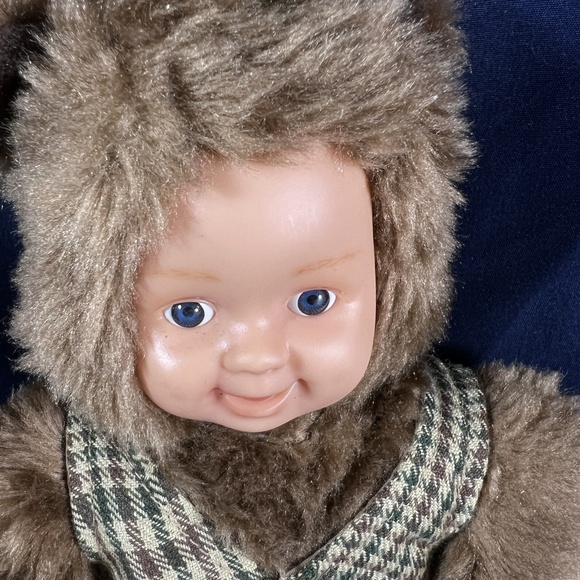 Anne Geddes Teddy Baby Plush Doll Brown Bear Collectible Blue Eyes Sweet Nursery - Picture 5 of 6